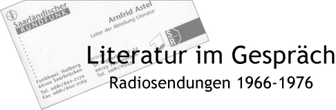 Titel 'Literatur im Gespräch. Radiosendungen 1966-1976'